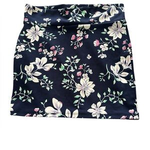 🔵Chic Floral Mini Skirt in Navy